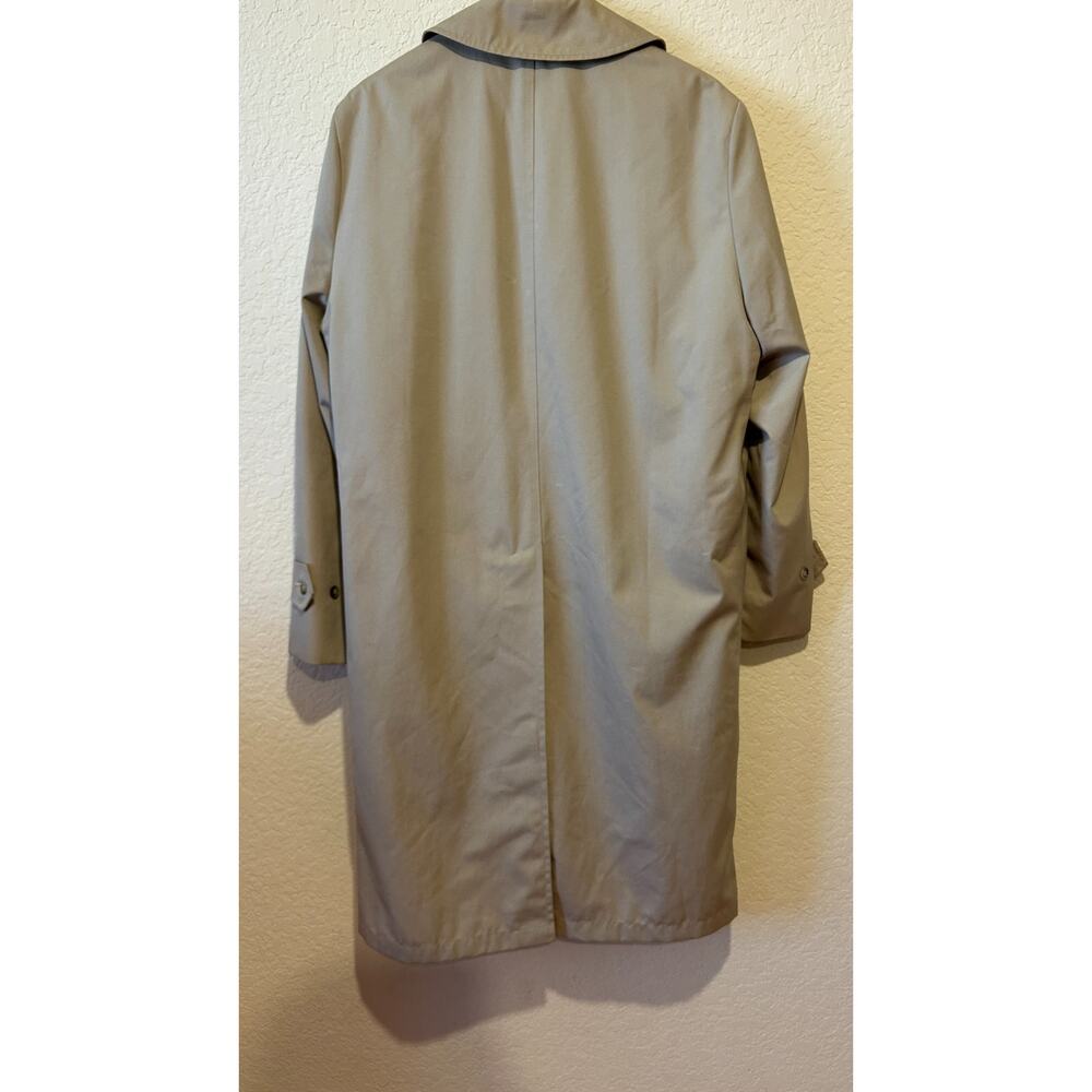 VTG London Fog Trench Coat 40R Beige Removable Pile Lining Old Money - Picture 10 of 13